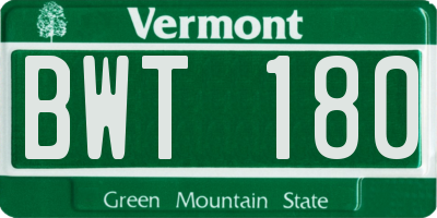 VT license plate BWT180