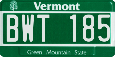 VT license plate BWT185