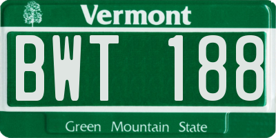 VT license plate BWT188