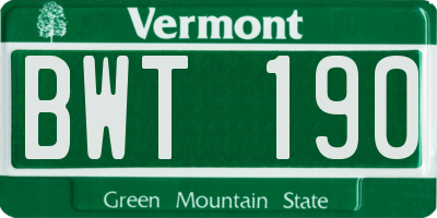 VT license plate BWT190