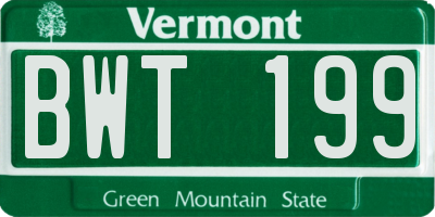 VT license plate BWT199