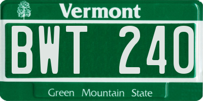 VT license plate BWT240