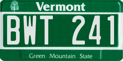 VT license plate BWT241