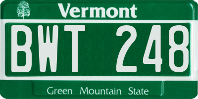 VT license plate BWT248