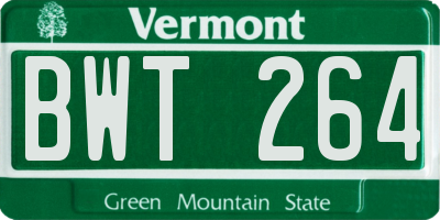 VT license plate BWT264