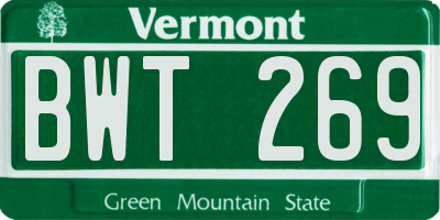 VT license plate BWT269