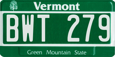 VT license plate BWT279