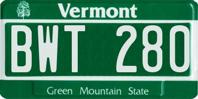 VT license plate BWT280