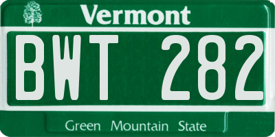 VT license plate BWT282