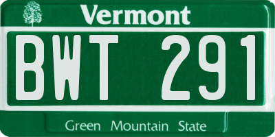 VT license plate BWT291