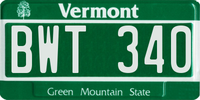 VT license plate BWT340