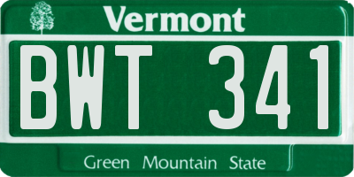 VT license plate BWT341