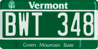 VT license plate BWT348