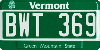 VT license plate BWT369
