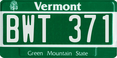 VT license plate BWT371