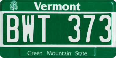 VT license plate BWT373