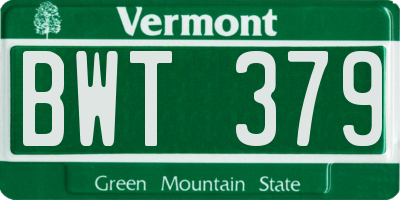 VT license plate BWT379