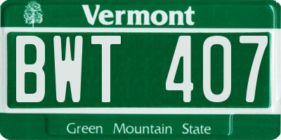 VT license plate BWT407