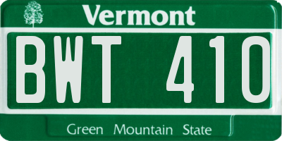 VT license plate BWT410