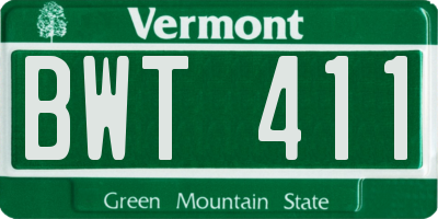 VT license plate BWT411