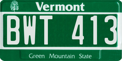 VT license plate BWT413