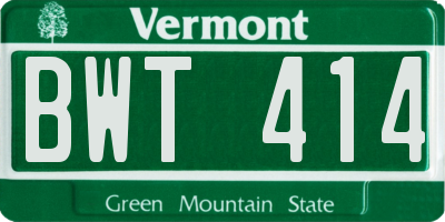 VT license plate BWT414