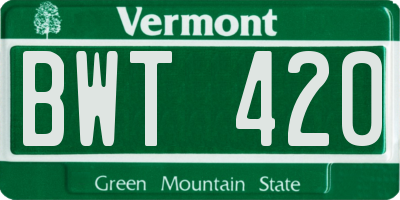 VT license plate BWT420