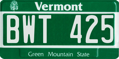 VT license plate BWT425