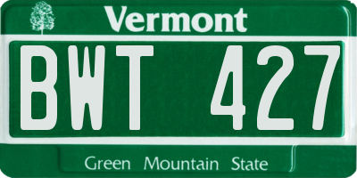VT license plate BWT427