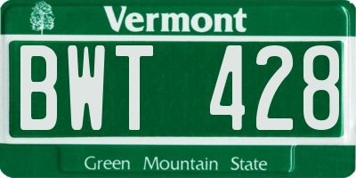 VT license plate BWT428