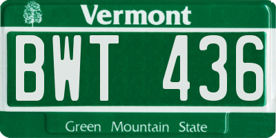 VT license plate BWT436