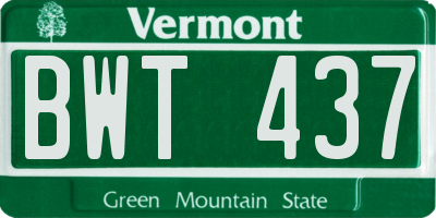VT license plate BWT437