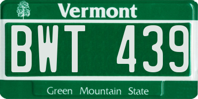 VT license plate BWT439