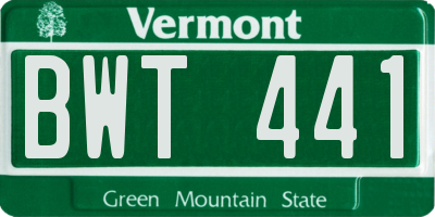 VT license plate BWT441