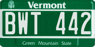 VT license plate BWT442