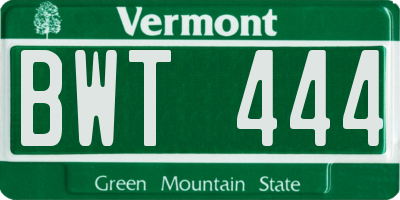 VT license plate BWT444