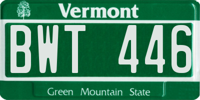 VT license plate BWT446