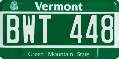 VT license plate BWT448