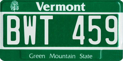 VT license plate BWT459