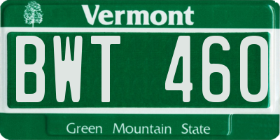 VT license plate BWT460