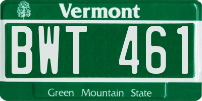 VT license plate BWT461