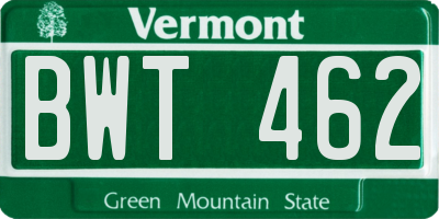 VT license plate BWT462
