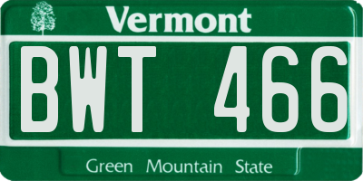 VT license plate BWT466