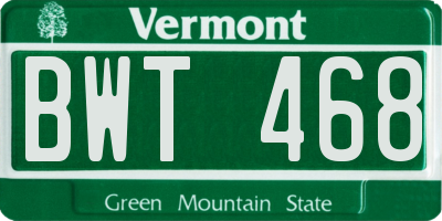 VT license plate BWT468