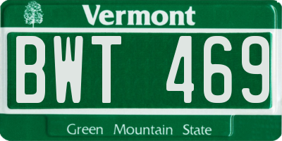 VT license plate BWT469
