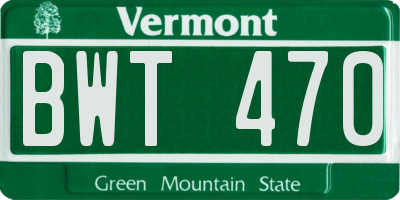 VT license plate BWT470