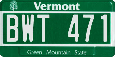 VT license plate BWT471