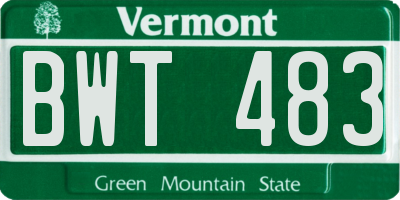 VT license plate BWT483