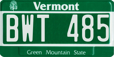 VT license plate BWT485