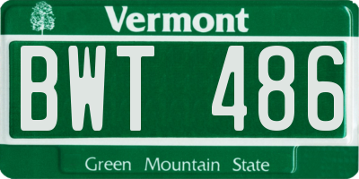 VT license plate BWT486
